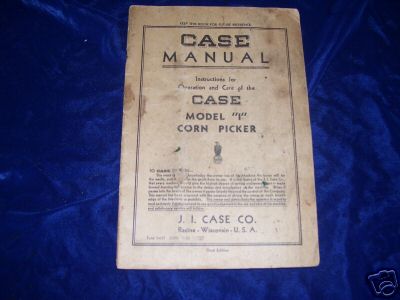 1936 case manual model i corn picker 