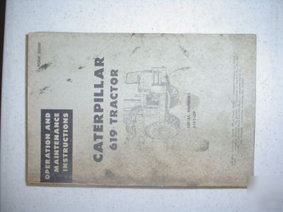 Antique caterpillar 619 tractor operators manual