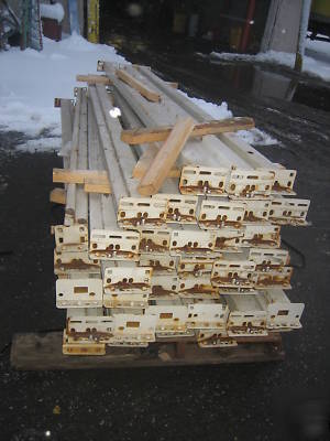 4 sections hd pallet racks , approx 32' l x 8' tall