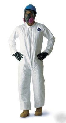 Dupont tyvek coveralls with zipper front med 1/25 per