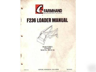 Farmhand F236 loader operator's parts manual