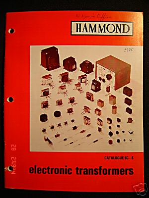 Hammond electronic transformers -catalogue 5C-5 -1975