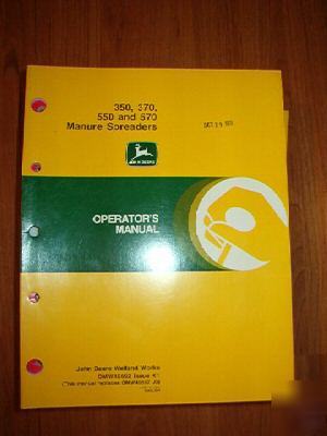 John deere operators manual 350 370 550 and 570