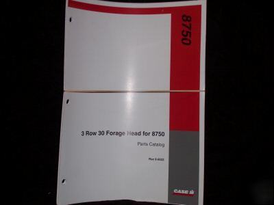 Original case 3 row 30 forage head for 8750 parts book