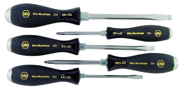 Phillips & slotted drivers / microfinish 5 pc set