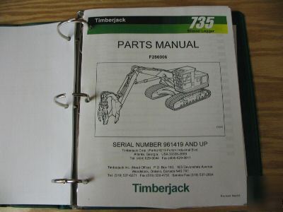 Timberjack 735 shovel logger parts catalog