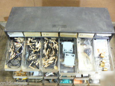 36 drawer cabinet full of electronic components & parts