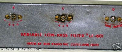 Bud radio variable low pass filter lf-601