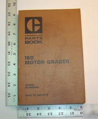 Caterpillar parts book - 16G motor grader - 1978