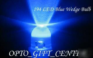 New 100X 194/168 led blue big-led wedge bulb 12V f/s