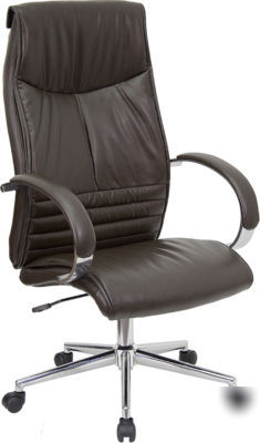 New espresso brown leather pneumatic office chair seat 