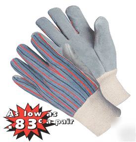 Southern camp knit wrist leather work gloves 1 pair
