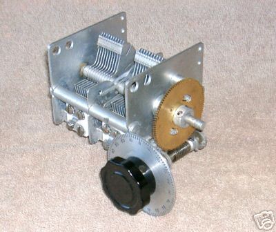 Variable cap. with gear drive for ham & antique radio
