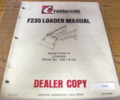 Farmhand F235-a loader operators parts manual