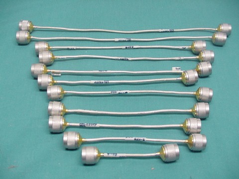 11 miniature hard line cables with male n connectors