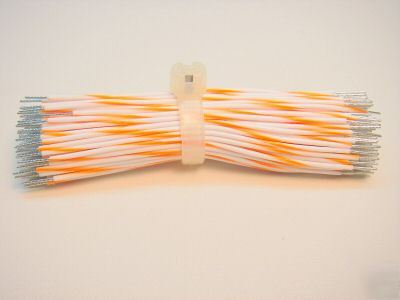 Breadboard / hobby jumper wires, orange/white, (100 ea)