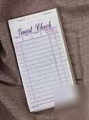 Duplicate carbonless guest checks - 3.38IN x 6IN