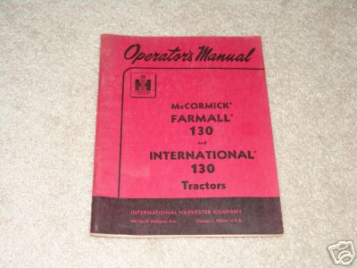 Farmall 1956 operators manual farmall 130 mint book 