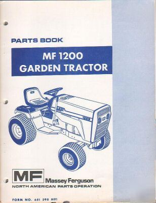 Massey ferguson mf 1200 garden tractor parts book