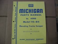 Michigan model 110-9 ii elevating tractor scraper 