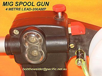 Mig welding spool gun 200AMP 24V dc 4 mtr lead