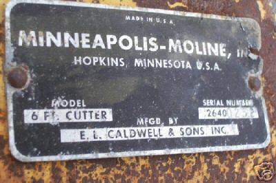 Minneapolis moline mm bush hog mower - 3 point