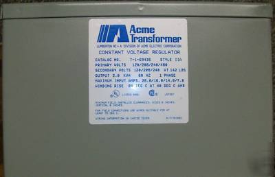 New acme constant voltage regulator 2KVA t-1-69435 