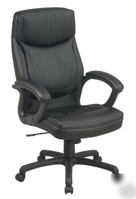 New executive leather office chair (black) (ergonomic) 
