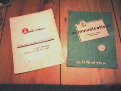 Orig manuals hallicrafters sx-62 and sx-62A & SX62AU