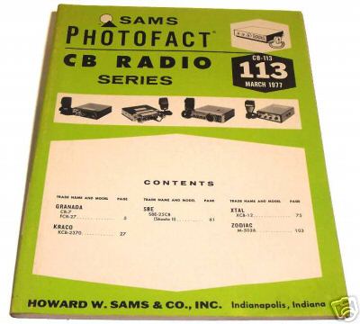 Sams photofact cb-113 march 1977 cb radio series