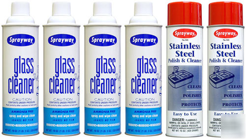 Sprayway glass cleaner & stainless steel cleaner combo
