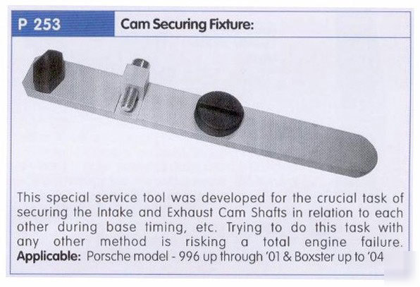 Tool for porsche repair - cam securing fixture