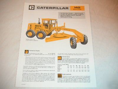  caterpillar model 14G motor grader brochure 