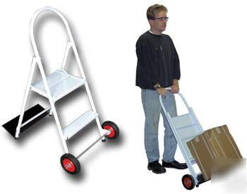 Convertible hand truck/step stool, cart, step, ladder