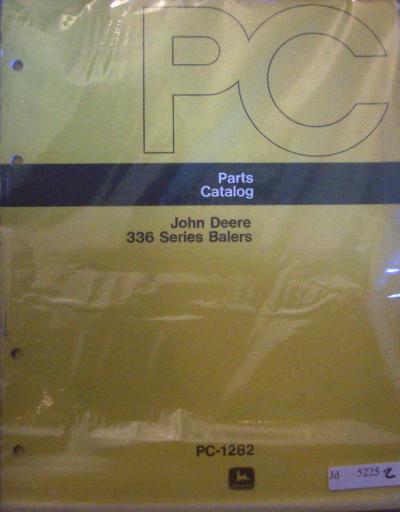 John deere 336 series baler PC1282 parts catalog manual