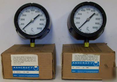 Ashcroft type 1279 duragauge pressure gauges pair 