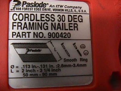 Paslode 900420 30 degree cordless framing nailer 
