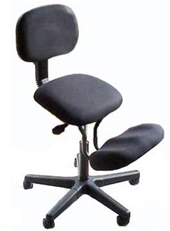 Pneumatic lift swivel kneeling chair with back rest