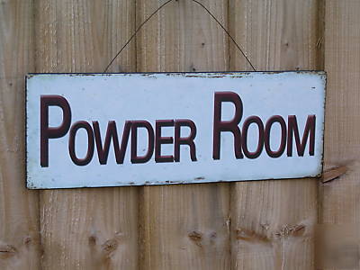 Powder room metal sign /toilet/bathroom/bar/wash