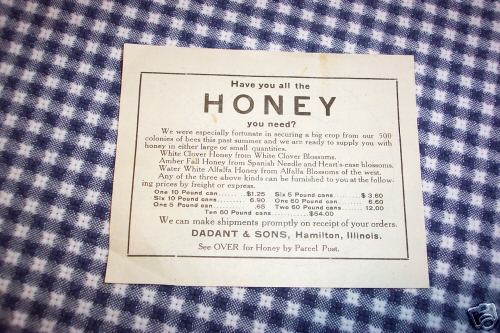 *rare* antique dadant 1914 bee keeping catalog & insert