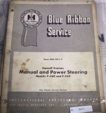 Farmall F460 F560 tractor steering service manual