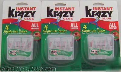 Instant krazy glue home and office single-use tubes 3PK