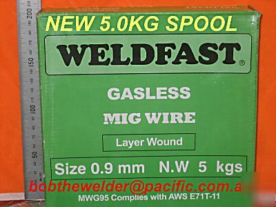 New gasless flux cored mig welding wire 0.9MM x 5.0 kg