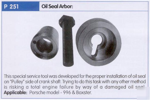 Tool for porsche - oil seal - crankshaft 996 & boxster
