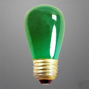 11S14/g 11W watt medium base sign light bulb, green