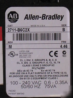 Allen bradley panelview 600 2711-B6C2X rev m series b