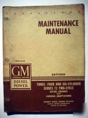 Gm diesel 1951 3,4,6 cylinder maintenance manual 