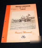 Massey ferguson mf 72 sp combine owners manual
