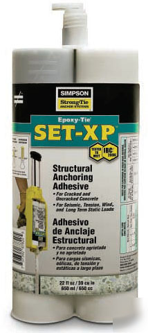 New simpson strong tie set-XP22 concrete epoxy 22 oz.