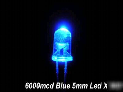 New * * super bright 6000MCD blue 5MM led x 500PCS
